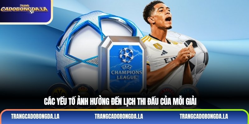 Các yếu tố ảnh hưởng đến lịch thi đấu của mỗi giải