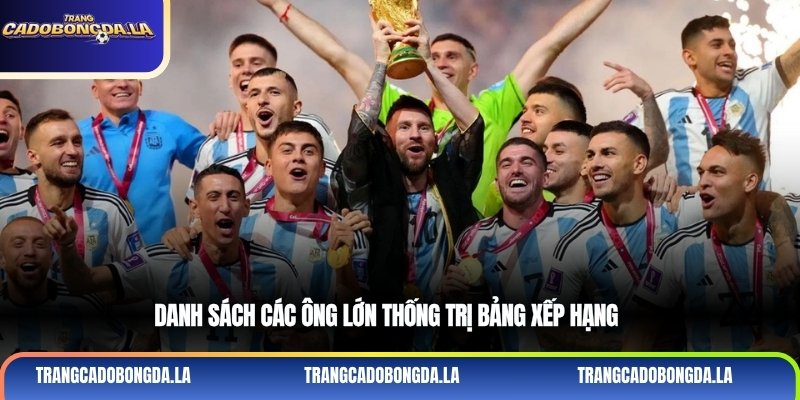 Danh sách các ông lớn thống trị bảng xếp hạng